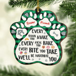 We'll Be Watching You - Personalized Custom Paw Shaped Wood Christmas Ornament