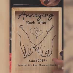 Together Forever From Our First Kiss Till Our Last Breath - Couple Personalized Custom Frame Light Box - Gift For Husband Wife, Anniversary