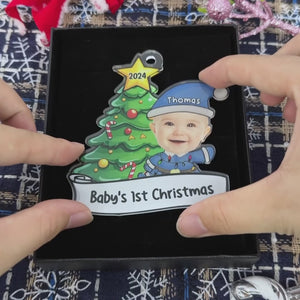 Custom Photo Let's Rock Around The Christmas Tree And Make Merry Memories - Family Personalized Custom Ornament - Acrylic Custom Shaped - Christmas Gift For Baby Kids, Newborn Baby