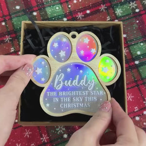 You Are The Brightest Star In The Sky This Christmas - Memorial Personalized Custom Hologram Ornament - Sympathy Gift, Christmas Gift For Pet Owners, Pet Lovers