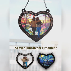 Friends That Slay Together, Stay Together - Bestie Personalized Window Hanging Suncatcher Ornament - Christmas Gift For Best Friends, BFF, Sisters
