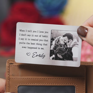 Custom Photo Dear Love Of My Life - Couple Personalized Custom Aluminum Wallet Card - Gift For Husband Wife, Anniversary