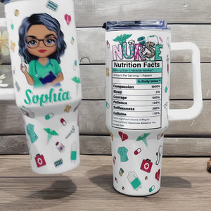 Keep Calm And Be A Nurse - Nurse Personalized Custom 40 Oz Stainless Steel Tumbler With Handle - Appreciation, Thank You Gift, Nurse Life