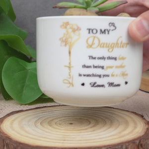 From My Heart To Yours - Family Personalized Custom Home Decor Ceramic Plant Pot - Mother's Day, House Warming Gift For Mom, Daughter