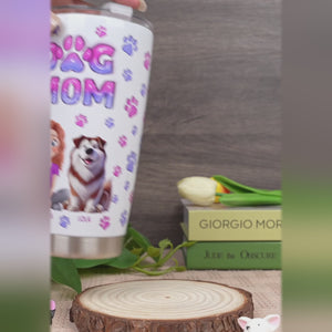 Furry Friends, Full Heart - Dog & Cat Personalized Custom 3D Inflated Effect Printed Tumbler - Gift For Pet Owners, Pet Lovers
