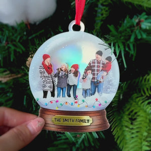 Custom Photo At Christmas, All Roads Lead Home - Family Personalized Custom Hologram Ornament - Christmas Gift For Family Members