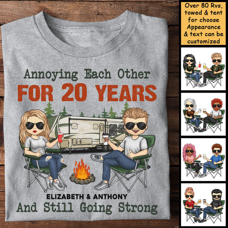 Annoying Each Other And Still Going Strong - Gift For Camping Couples, Husband Wife - Personalized Unisex T-shirt, Hoodie