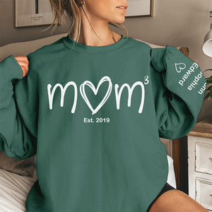 Mom Means Everything - Family Personalized Custom Unisex Sweatshirt With Design On Sleeve - Birthday Gift For Mom