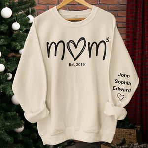 Mom Means Everything - Family Personalized Custom Unisex Sweatshirt With Design On Sleeve - Birthday Gift For Mom