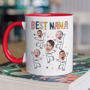 Custom Photo Best Nana Ever - Family Personalized Custom Accent Mug - Birthday Gift For Mom, Grandma