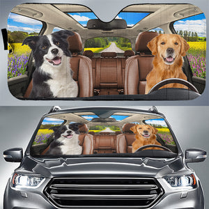 Custom Photo Have Fun Together - Dog & Cat Personalized Custom Auto Windshield Sunshade, Car Window Protector - Gift For Pet Owners, Pet Lovers