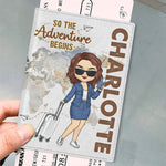 Adventures Are The Best Way To Learn - Travel Personalized Custom Passport Cover, Passport Holder - Holiday Vacation Gift, Gift For Women, Travel Lovers