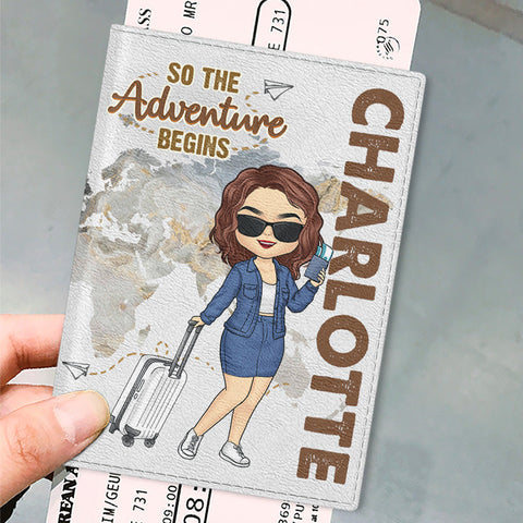 Adventures Are The Best Way To Learn - Travel Personalized Custom Passport Cover, Passport Holder - Holiday Vacation Gift, Gift For Women, Travel Lovers