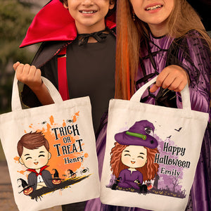 I Put A Spell On You - Family Personalized Custom Tote Bag - Halloween Gift For Kid