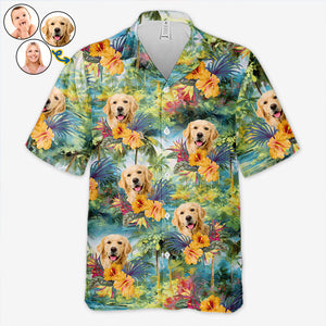 Custom Photo Let The Summer Begin - Dog & Cat Personalized Custom Unisex Tropical Hawaiian Aloha Shirt - Summer Vacation Gift, Gift For Pet Owners, Pet Lovers