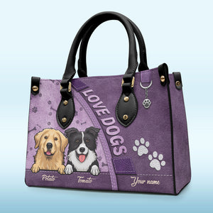 Dogs Make Our Lives Whole - Dog & Cat Personalized Custom Leather Handbag - Gift For Pet Owners, Pet Lovers