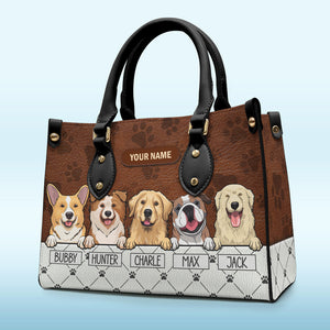 My Pet Is My Therapy - Dog & Cat Personalized Custom Leather Handbag - Gift For Pet Owners, Pet Lovers