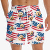 Custom Photo Stars, Stripes & Everything Nice - Dog & Cat Personalized Custom Patriotic Men Beach Shorts - Independence Day, 4th Of July, Summer Vacation Gift, Birthday Party Gift For Pet Owners, Pet Lovers