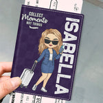 Born To Explore The World - Travel Personalized Custom Passport Cover, Passport Holder - Holiday Vacation Gift, Gift For Adventure Travel Lovers