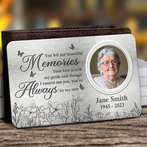 Custom Photo Your Love Is Still My Guide - Memorial Personalized Custom Aluminum Wallet Card - Sympathy Gift For Family Members