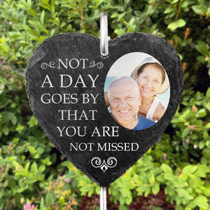 Custom Photo You Will Always Be Remembered - Memorial Personalized Memorial Garden Slate & Hook - Sympathy Gift For Family Members