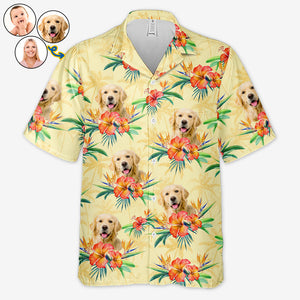 Custom Photo Summer Vibes Only - Dog & Cat Personalized Custom Unisex Tropical Hawaiian Aloha Shirt - Summer Vacation Gift, Gift For Pet Owners, Pet Lovers