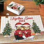 Custom Name Christmas Couple Gifts - Personalized Jigsaw Puzzle
