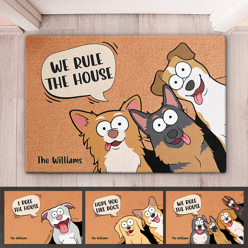Fur Babies Rule The House - Dog Personalized Custom Decorative Mat - Gift For Pet Owners, Pet Lovers