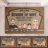 Welcome Family Kids Are Shady - Family Personalized Custom Home Decor Decorative Mat - Gift For Family Members
