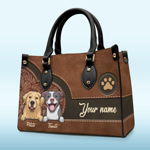 Life Is Better With Fur Baby - Dog & Cat Personalized Custom Leather Handbag - Gift For Pet Owners, Pet Lovers