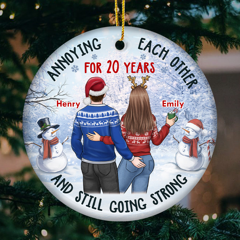 Congrats On Being My Husband - Couple Personalized Custom Ornament - Ceramic Round Shaped - Christmas Gift For Husband Wife, Anniversary
