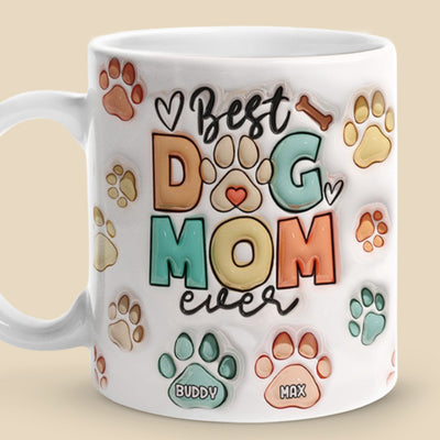 Mug personnalisé « Mangez, buvez et soyez joyeux » avec motif chien et chat, effet gonflant 3D, cadeau de Noël pour les propriétaires et les amoureux des animaux.