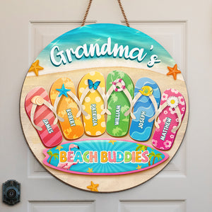 There's No Place Like Home Except Grandma's - Family Personalized Custom Shaped Home Decor Wood Sign - Summer Vacation, House Warming Gift For Grandma