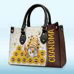 Grandma, You Are My Sunshine - Family Personalized Custom Leather Handbag - Birthday Gift For Grandma