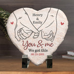 I Love You In Every Universe - Couple Personalized Custom Heart Shaped Stone With Stand - Gift For Husband Wife, Anniversary