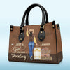 Just A Girl Who Loves Traveling - Travel Personalized Custom Leather Handbag - Gift For Travel Lovers