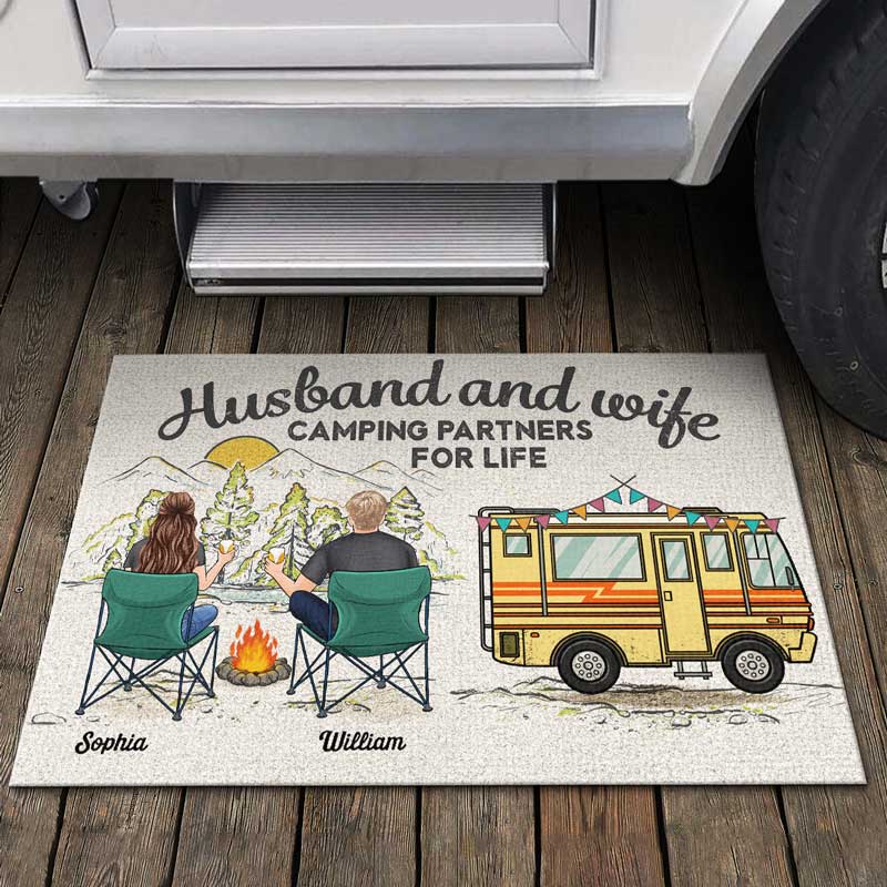 Home Is Where We Park It - Camping Personalized Custom Home Decor Decorative Mat - House Warming Gift For Husband Wife, Camping Lovers
