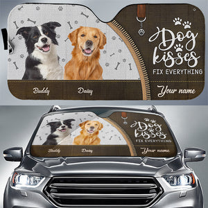 Custom Photo Life Is Better With Fur Babies - Dog & Cat Personalized Custom Auto Windshield Sunshade, Car Window Protector - Gift For Pet Owners, Pet Lovers