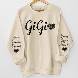 Gigi's Love - Family Personalized Custom Unisex Sweatshirt With Design On Sleeve - Birthday Gift For Mom, Grandma