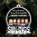Custom Name Christmas Organ Donor Gifts - Personalized Ornament