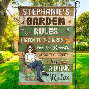 Garden Rules For You - Garden Personalized Custom Flag - Gifts For Gardening Lovers
