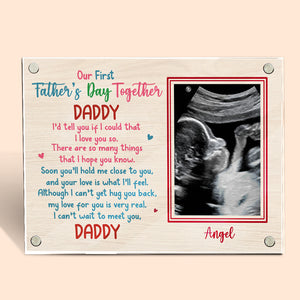 Custom Photo Can't Wait To Meet You - Family Personalized Custom Acrylic Magnetic Photo Frame - Father's Day, Baby Shower Gift, Gift For First Dad