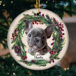 Custom Name Christmas Dog Gifts for Pet Lovers - Personalized Ceramic Ornament