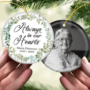 Custom Photo Not A Day Goes By - Memorial Personalized Custom Ornament - Ceramic Round Shaped - Christmas Gift, Sympathy Gift For Family Members