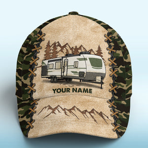 Let's Sit By The Campsite - Camping Personalized Custom Hat, All Over Print Classic Cap - Gift For Camping Lovers