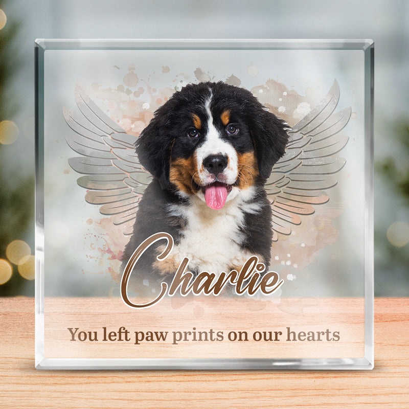 Pets Teach Us The Purest Kind Of Love - Memorial Personalized Custom Square Shaped Acrylic Plaque - Sympathy Gift, Gift For Pet Owners, Pet Lovers