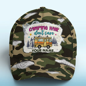 Camping Hair Don't Care - Camping Personalized Custom Hat, All Over Print Classic Cap - Gift For Camping Lovers