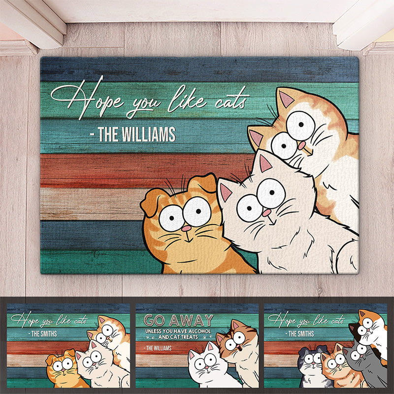 Welcome We Hope You Like Cats - Cat Personalized Custom Home Decor Decorative Mat - Gift For Pet Owners, Pet Lovers