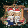 The Best Present Is Wrapped In My Arms - Couple Personalized Custom Ornament - Wood Custom Shaped - Christmas Gift For Husband Wife, Anniversary