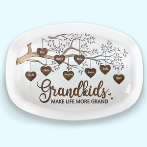 Grandchildren Are The Greatest Blessing - Family Personalized Custom Platter - Mother's Day, Birthday Gift For Grandma